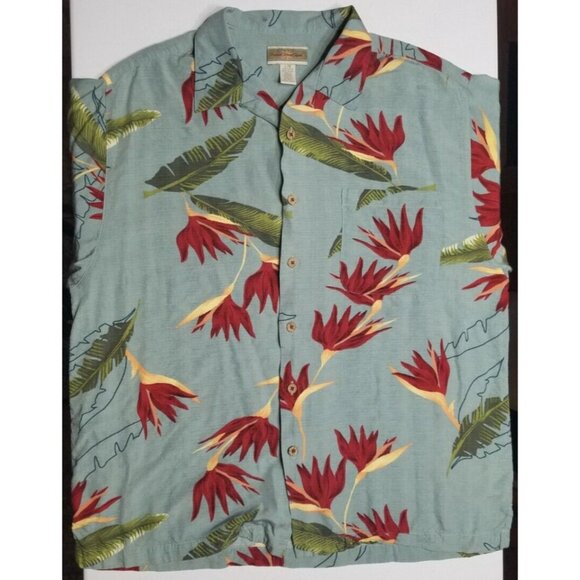 Original Island Sport Short Sleeve Button Up Floral Hawaiian Shirt Men's Large - Picture 1 of 12